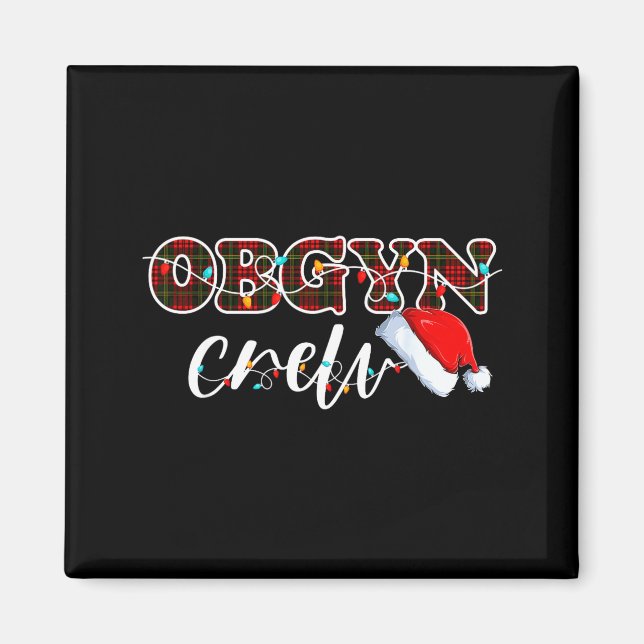 Imã Obgyn Crew Christmas Lights Santa Hat  (Frente)