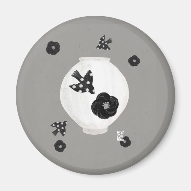 Imã objet_22_camellia, ave e cerâmica (Frente)