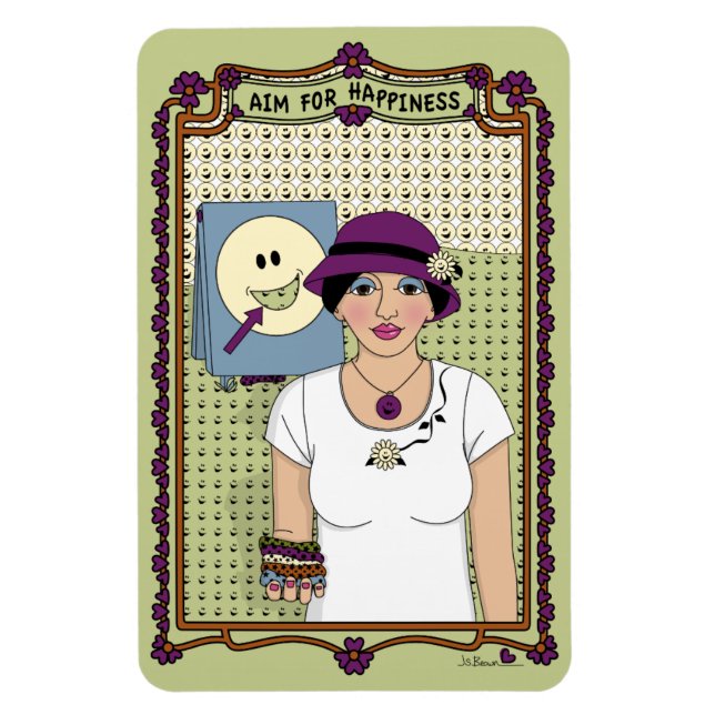 Ímã Objetivo para o Magnet do Refrigerador Feliz_A_4x6 (Vertical)