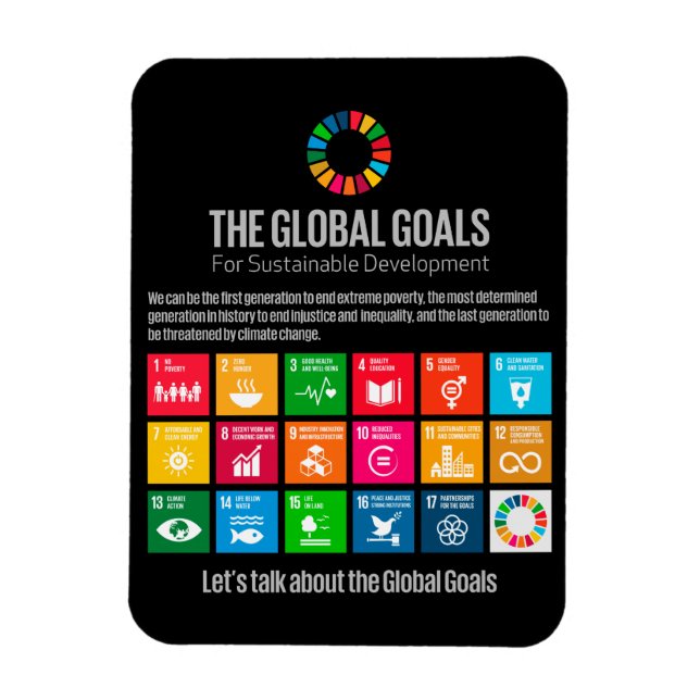 Ímã Objetivos modernos de sustentabilidade de tendênci (Vertical)