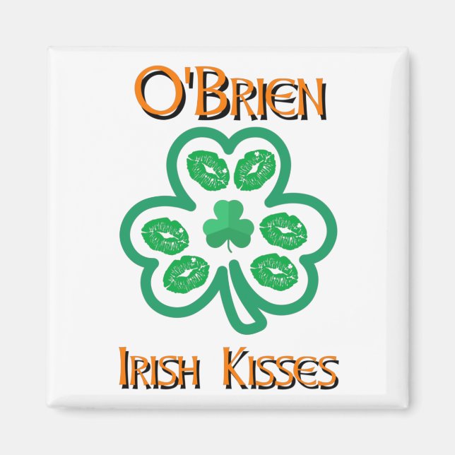 Imã O'Brien Irish Kisses Clover Shamrocks Lábios (Frente)
