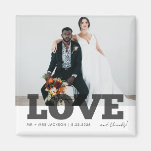 Imã Obrigado Amor Foto de Casamento Favor Obrigado