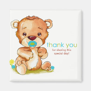 Imã Obrigado bonito do menino do urso do bebê da