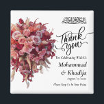 Imã Obrigado Buquê de casamento Nikah Walima<br><div class="desc">Obrigado Buquê de casamento Flor Nikah Walima Magnet Este design é perfeito para o seu tema verde e rústico para seu casamento muçulmano nikah walima com bismillah e obrigado você. Este adesivo é fácil de personalizar e personalizar alterando o texto</div>