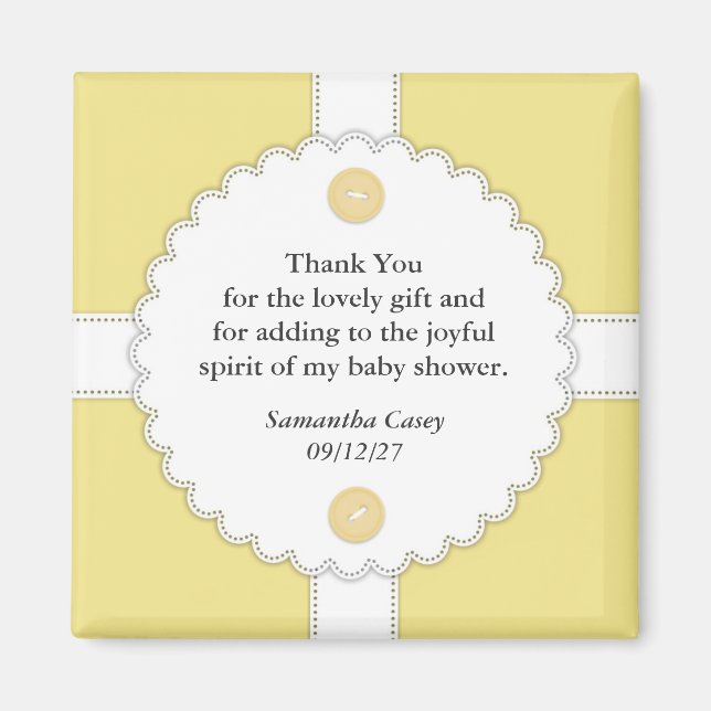 Imã Obrigado Chá de fraldas Dantel Magnet (Frente)