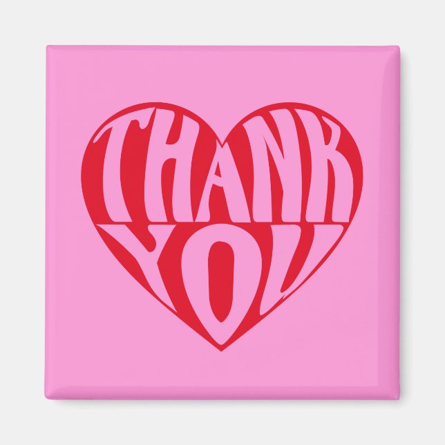 Imã Obrigado coração vermelho (Frente)