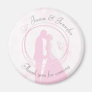 Imã Obrigado Curva de Texto de Casamento Rosa Sonhador