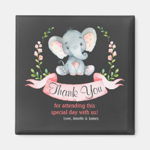 Imã Obrigado da menina do elefante da aguarela do