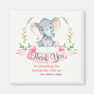 Imã Obrigado da menina do elefante da aguarela você