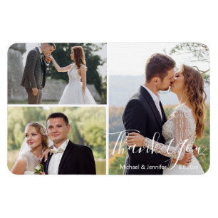Ímã obrigado de colagem de fotos de casamento da calig