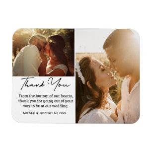 Ímã obrigado de colagem de fotos de casamento da calig
