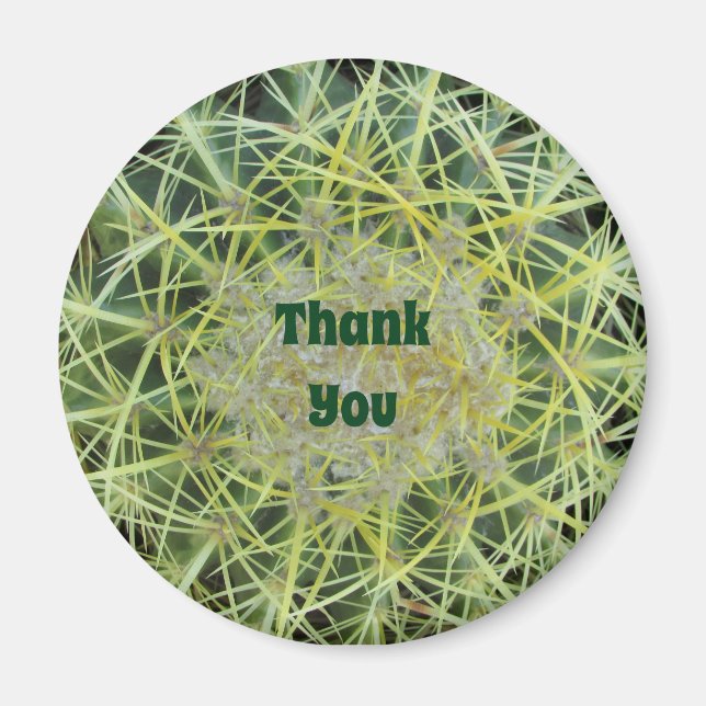 Imã Obrigado Desert Cactus Foto Natureza Apreciação (Frente)