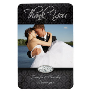 Ímã Obrigado do casamento de diamante do damasco você