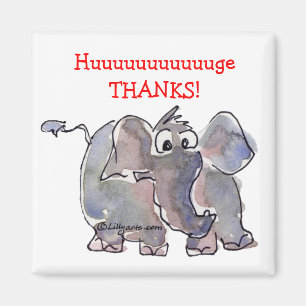 Imã Obrigado do elefante dos desenhos animados você