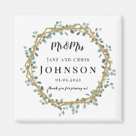 Imã Obrigado Elegante Greenery Magnets pelo casamento