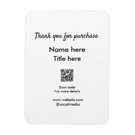 Ímã Obrigado pelo nome de compra aqui digitalizar QR