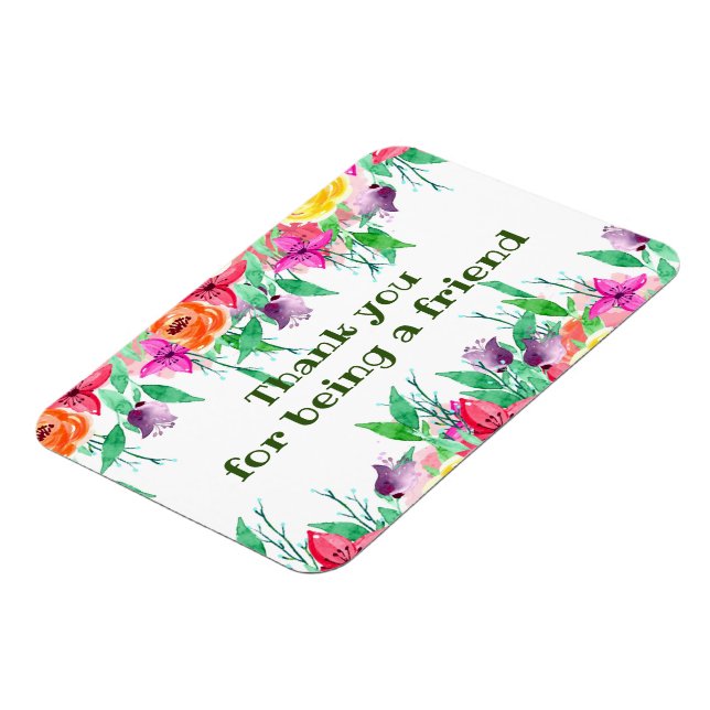 Ímã Obrigado por ser meu amigo design floral (Left Side)