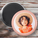 Imã Obrigado Por Ter Vindo Foto Personalizada De Pré-D<br><div class="desc">Este design simples e moderno é composto por tipografia de serifa e adiciona uma foto personalizada."Obrigado por vir para a minha festa" sobre sua foto personalizada. Perfeito para favores de festa de aniversário ou doações,  ou sacos de presentes,  aniversários,  ou qualquer outra festa!</div>