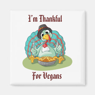 Imã Obrigado por Vegans Dia de Ação de Graças Turqu