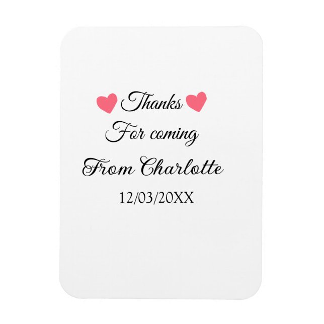 Ímã obrigado por vir adicionar nome mensagem de texto  (Vertical)