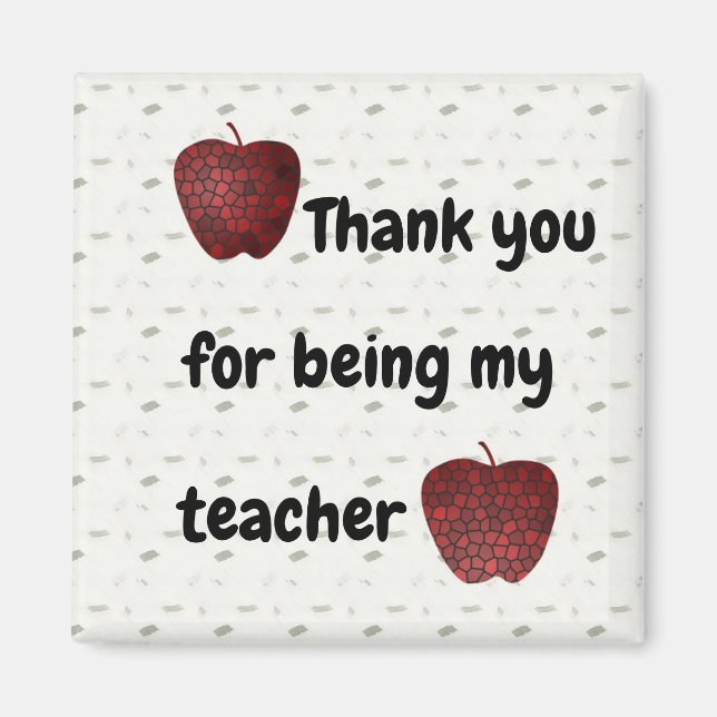Imã Obrigado Professora Mosaico Red Apple Sala de Aula (Frente)