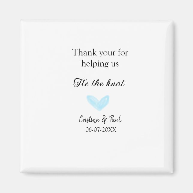 Imã obrigado que amarre o nó azul do casamento. (Frente)