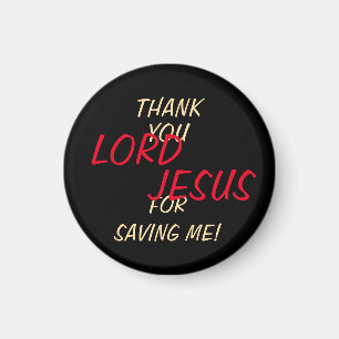 Imã “Obrigado SENHOR JESUS Por Me Salvar” Preto