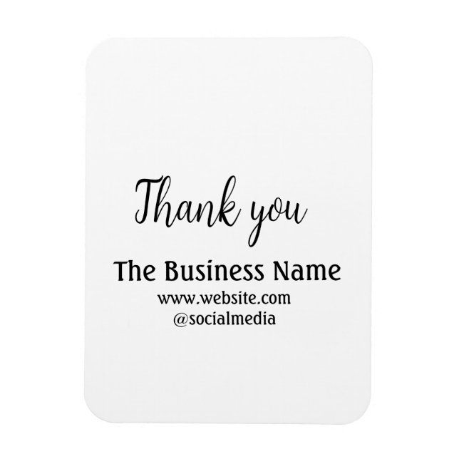 Ímã Obrigado simples que você adiciona texto de detalh (Vertical)