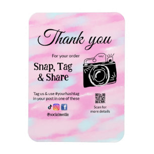 Ímã Obrigado snap tag compartilhar mídia câmera adicio