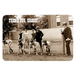 Ímã Obrigado Treinador. Imagem de Foto do Vintage Spor