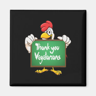 Imã Obrigado Vegetarianos Desenhos Animados de Frango