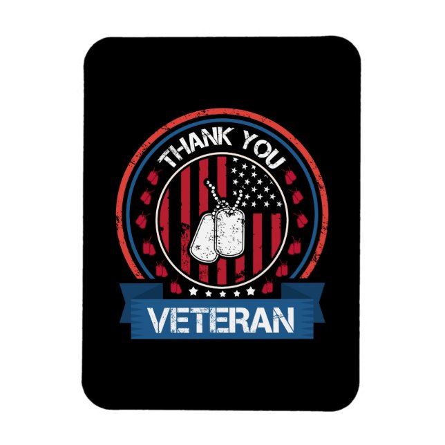 Ímã Obrigado Veteran | Homenagem Militar Patriótica (Vertical)