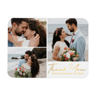 Ímã obrigado você, colagem de fotos de casamento da c