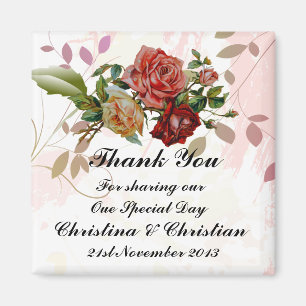 Imã Obrigado Wedding floral de Bomboniere de três