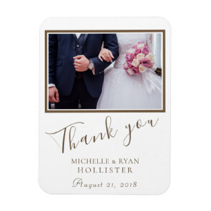 Ímã Obrigado Wedding você roteiro elegante da foto