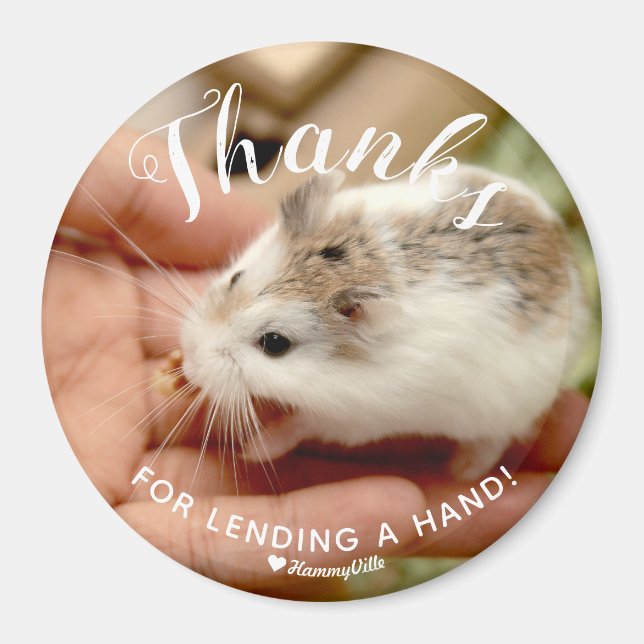 Imã Obrigados bonitos de hamster para emprestar a mão (Frente)