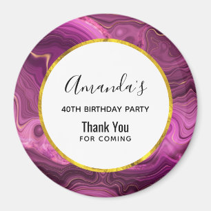 Imã Obrigados De Ametista Roxo E De Aniversário Doura