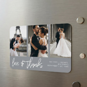 Ímã Obrigados De Amor Foto Colagem De Fotos Cinzas Com