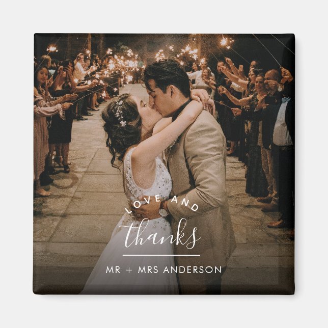 Imã Obrigados e amor Foto de casamento (Frente)