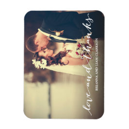 Ímã Obrigados e amor Simples Cheio de Script Foto Base