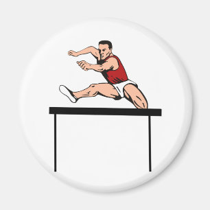 Imã obstáculo de salto do atleta de atletismo