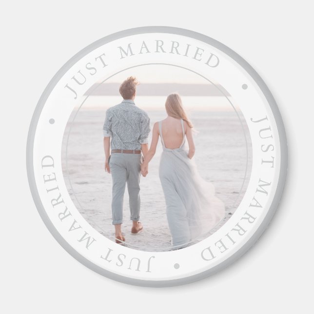 Imã Ocasião de casamento com foto personalizada simple (Frente)