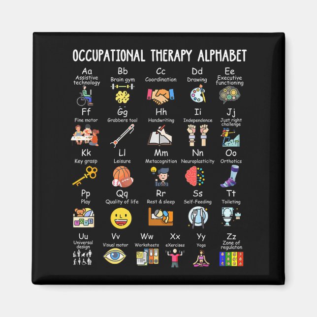 Imã Occupational Therapy Alphabet Ota Funny Teacher Lo (Frente)