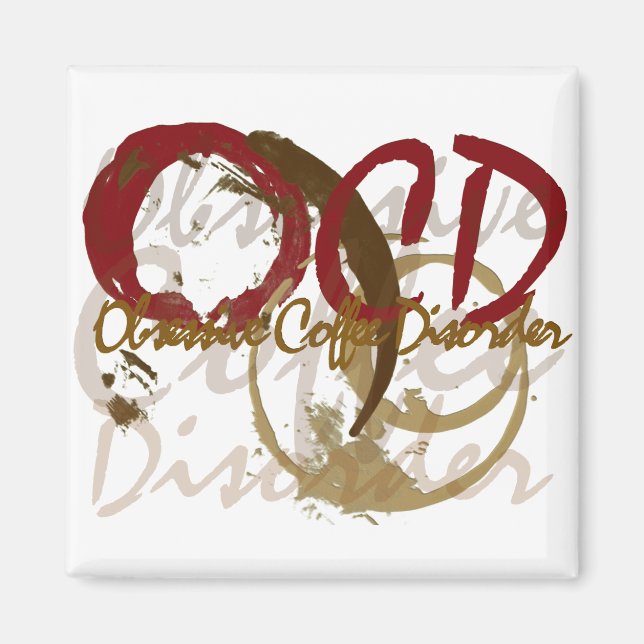 Imã OCD - Presentes Obsessivos com Distúrbios do Café (Frente)