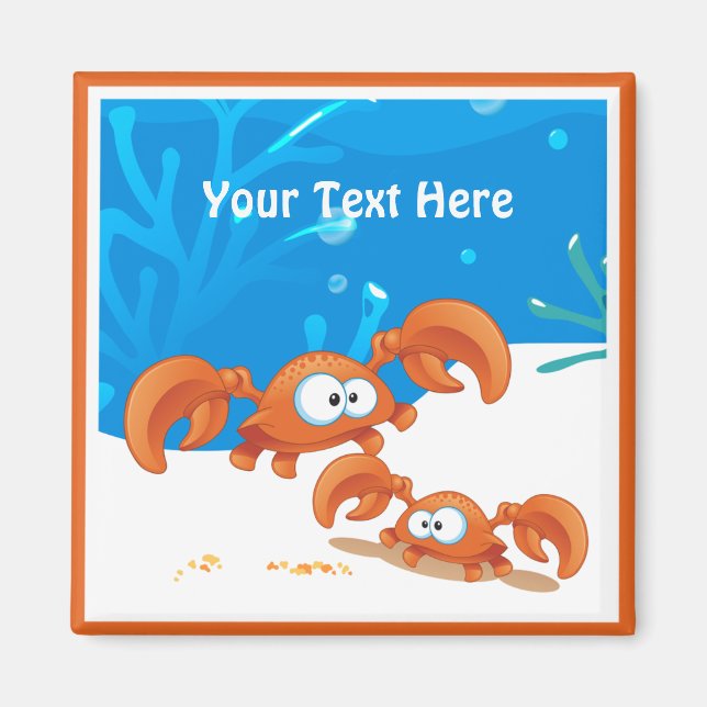 Imã Ocean Aquatic  Cute Crabs Custom Magnet (Frente)