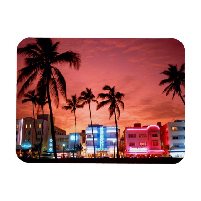 Ímã Ocean Drive Miami Beach Skyline Magnet (Horizontal)