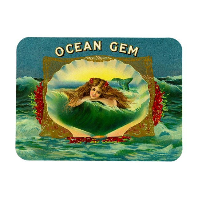 Ímã Ocean Gem Mermaid Ggar impressão (Horizontal)