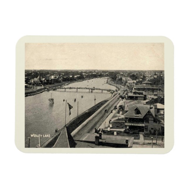 Ímã Ocean Grove NJ, Panorama, Estilo Vintage (Horizontal)