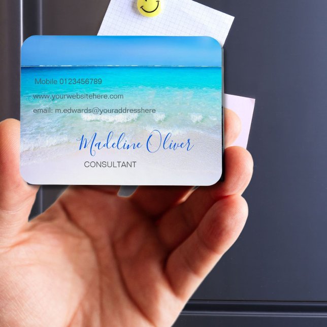 Ímã Ocean Wave Beach Blue Scenn Modern (Criador carregado)