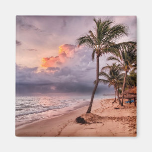 Imã Ocean Waves Sandy Beach Sunset